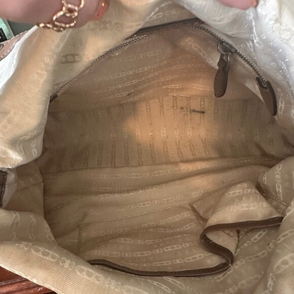 Celine Boston Bag Canvas and Patent Leather Fringe Shoulder Bag - EUC - Picture 7 of 9